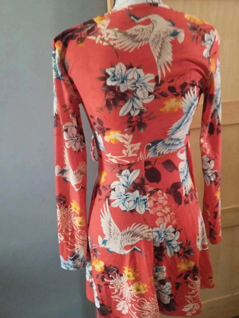 Vestido floral vermelho/alaranjado, Boohoo, T36 – photo 4